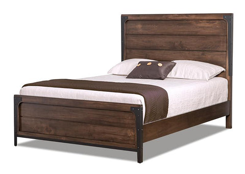 HS - Portland Queen Wood Panel Bed with Low Footboard