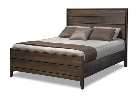 HS - Belmont Queen Bed with Wood Headboard Low Wood Footboard
