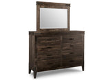 Chattanooga 8 Drawer High Dresser and Mirror