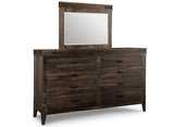 Chattanooga 8 Drawer Long High Dresser and Mirror