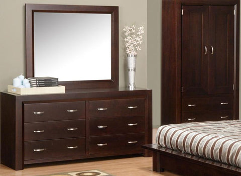 Contempo 6 Drawer Dresser and Mirror