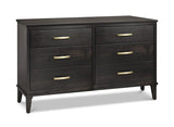 Cumberland 6 Drawer Dresser with Wood Legs