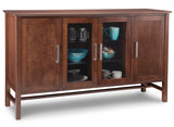 Brooklyn Sideboard w/2 Glass & Wood Doors & 2/Wood & Glass Adjusts. - 68-3/4Wx41Hx19-1/4D | Amber's Furniture | Calgary Handstone Furniture Store