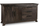 Algoma Sideboard W/2 Wood doors on Left & 3/Dwrs on Right with 1/Wood Adjust. Shelf - 72Wx38Hx18-5/8D | Amber's Furniture | Calgary's Handstone Furniture Gallery
